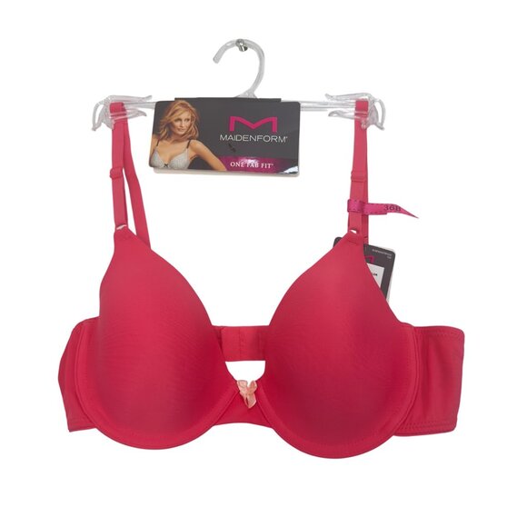 Maidenform Women One Fab Fit T-Shirt Bra SZ 36B Pink Coral Classic - Picture 1 of 8